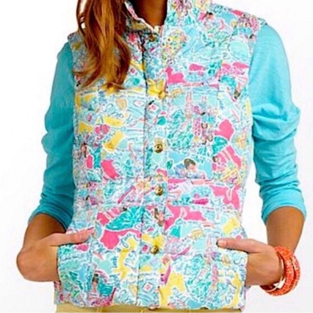 Lilly Pulitzer Printed 'Lauren' Puffer Vest